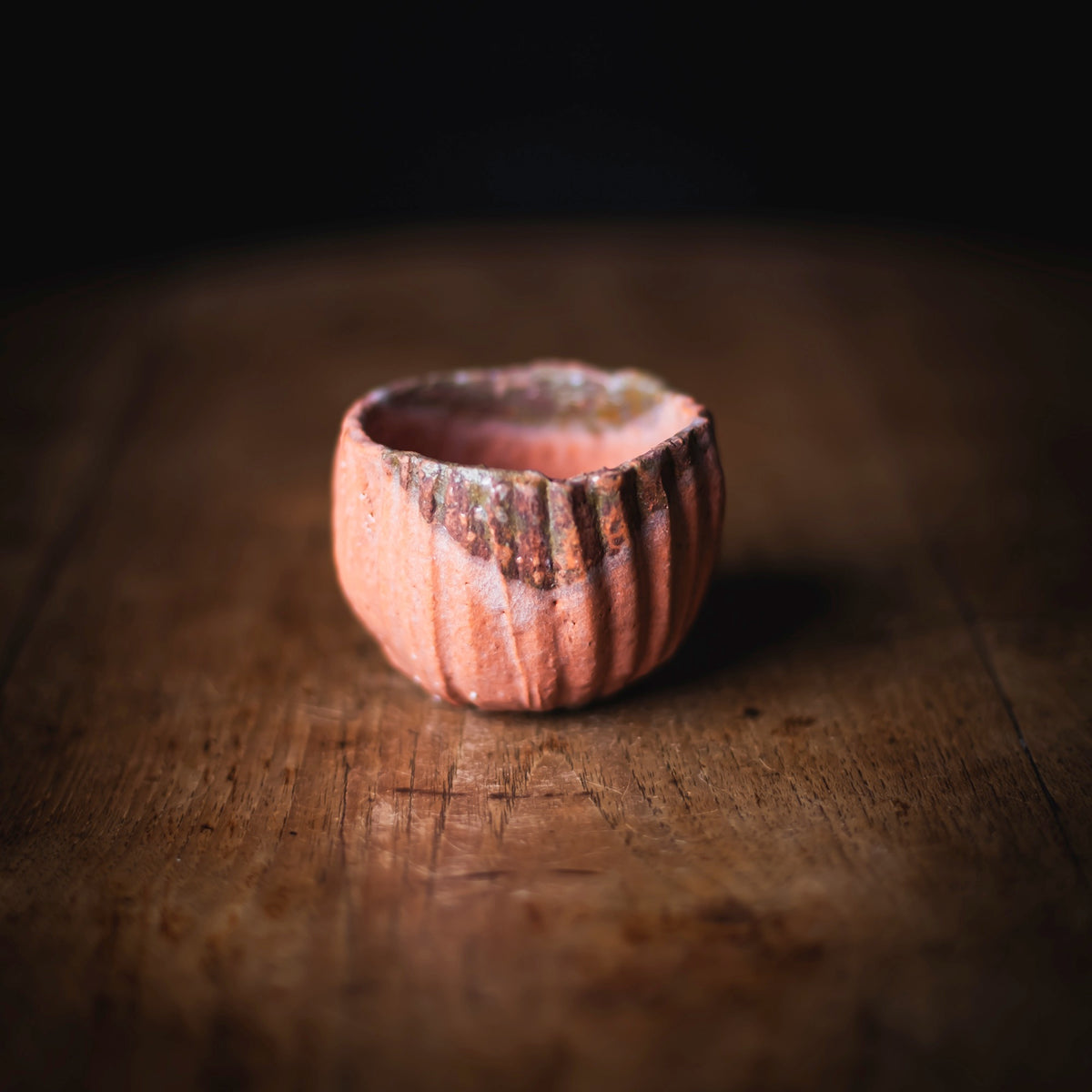 Red Raku Guinomi #005