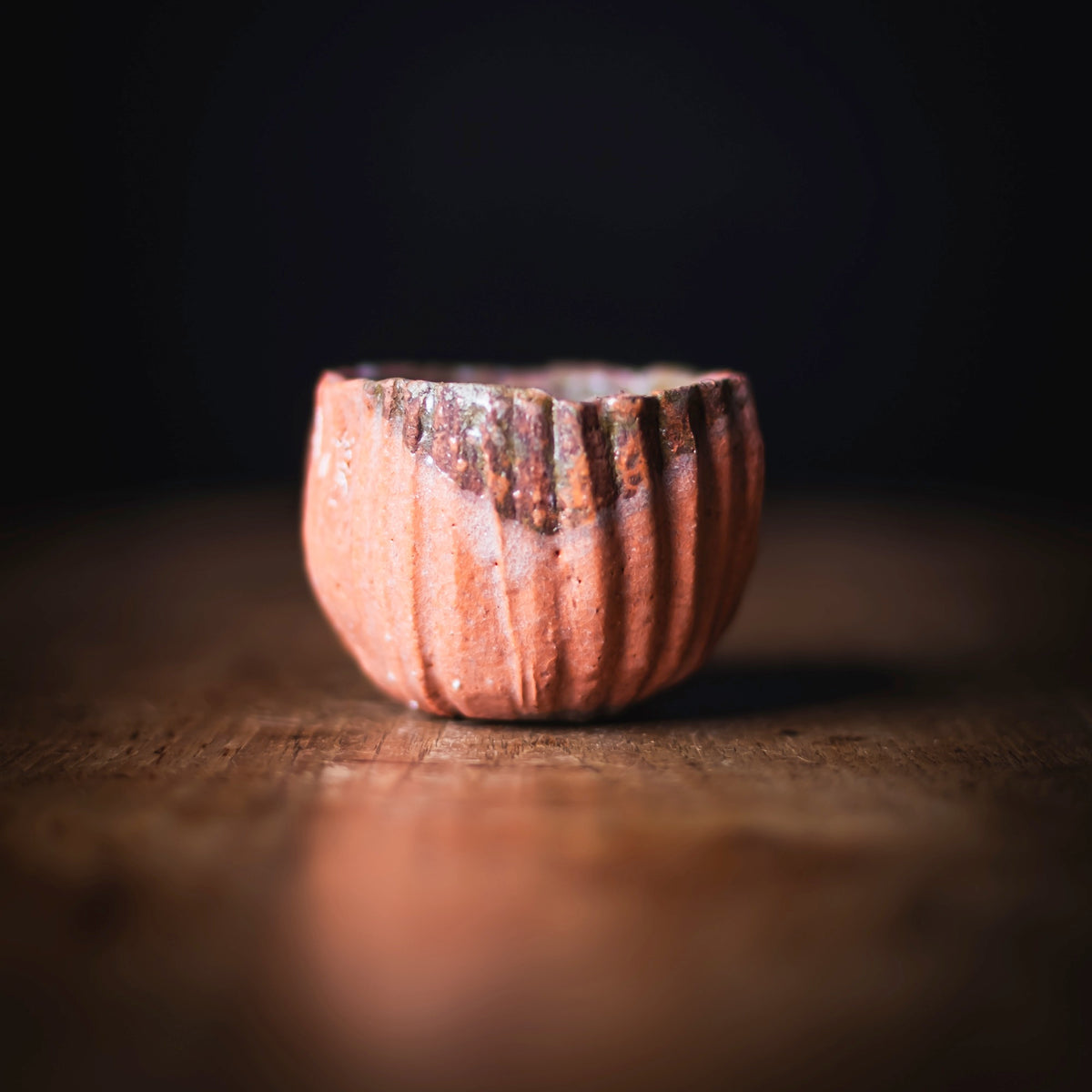 Red Raku Guinomi #005 (view 3)