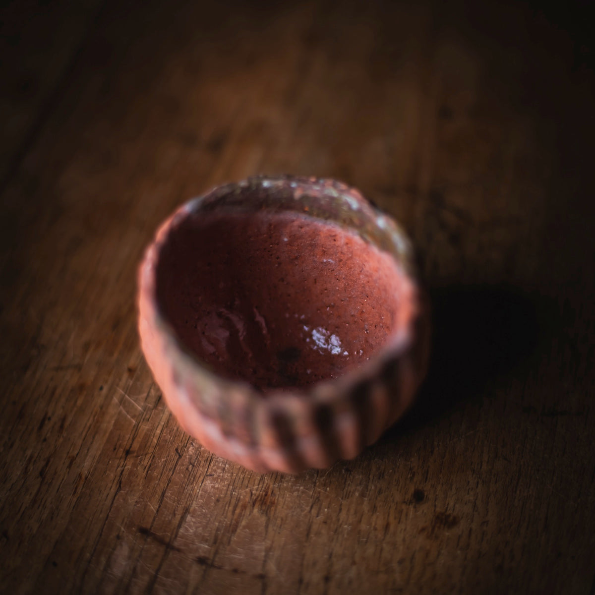 Red Raku Guinomi #005 (view 4)