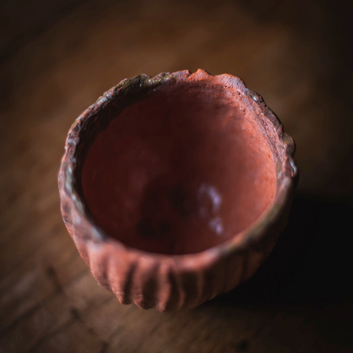 Red Raku Guinomi #005 (view 7)