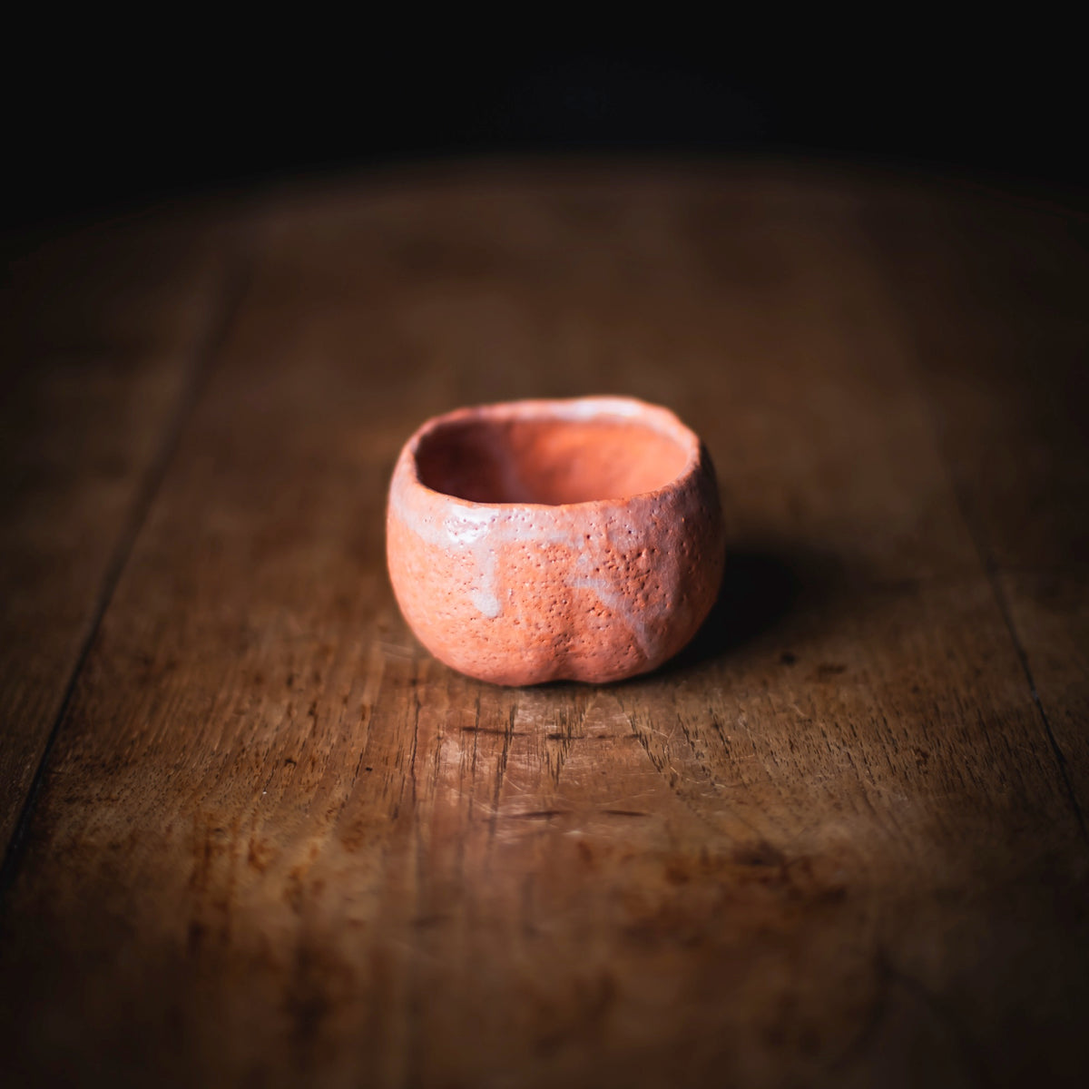 Red Raku Guinomi #007 (view 2)