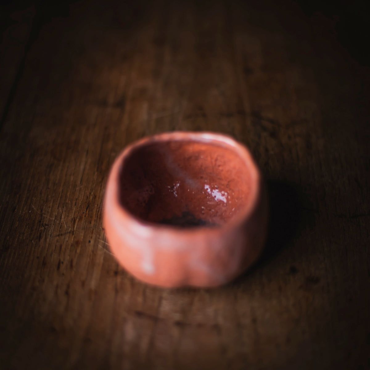 Red Raku Guinomi #007 (view 3)