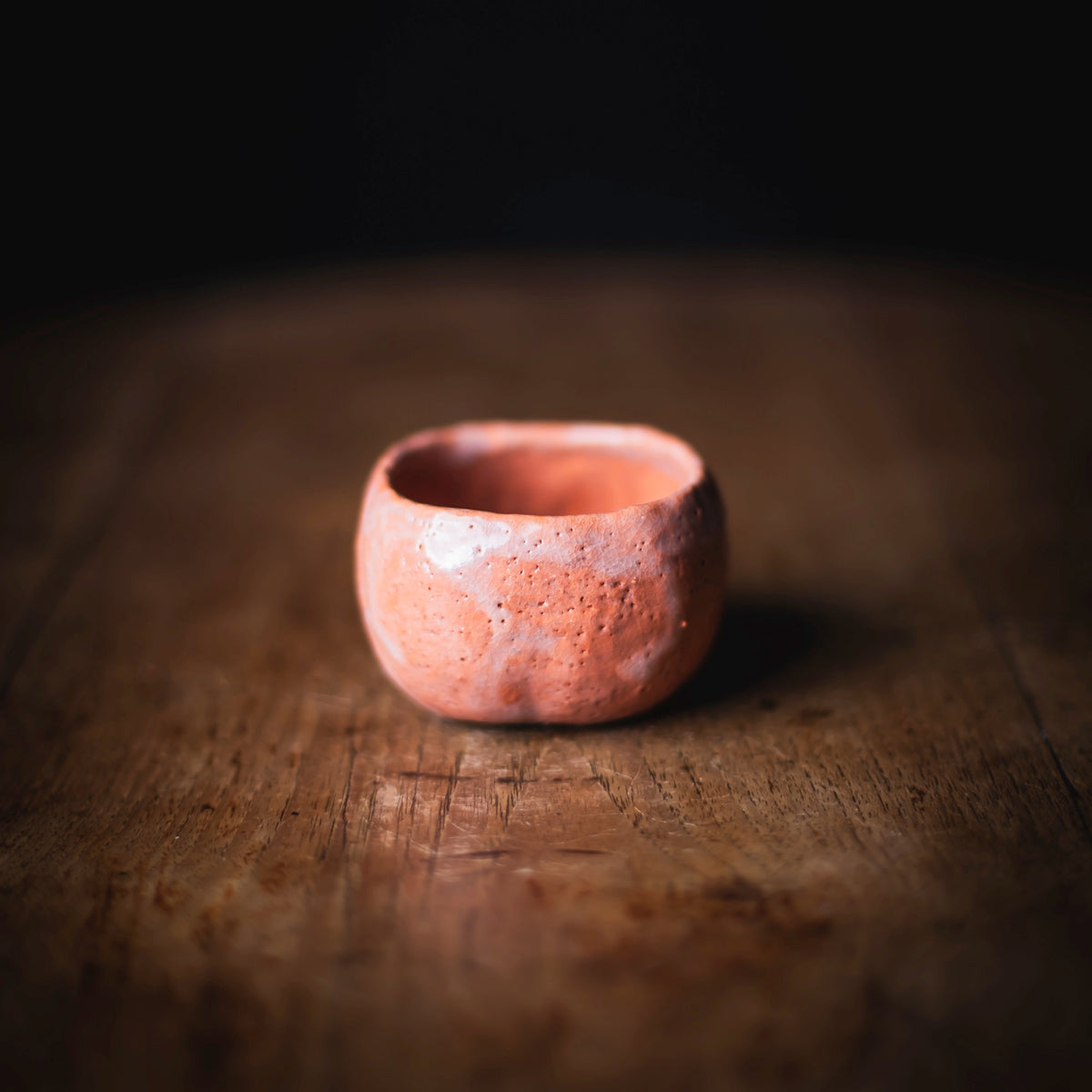 Red Raku Guinomi #007 (view 4)