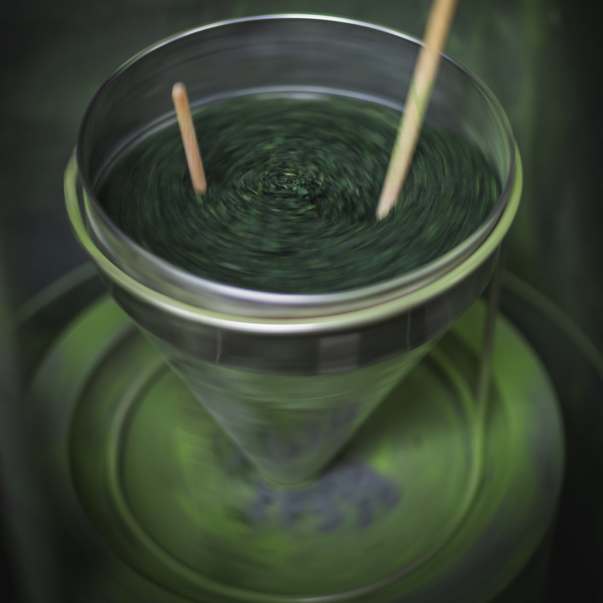 Okumidori Matcha, a granite stone mill grinding tencha at the farm
